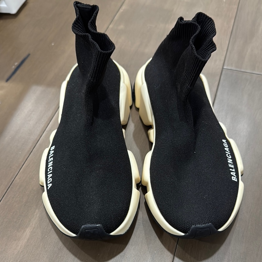Balenciaga Black and White Sock Sneakers